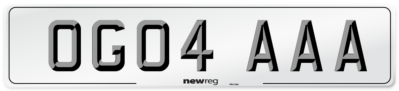 OG04 AAA Number Plate from New Reg